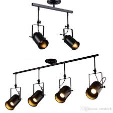 2020 Vintage Industrial Ceiling Spotlight Retro Minimalist 4 Lamp Black Metal Track Lighting Fixture For Office E27 Track Light From Crestech 21 11 Dhgate Com