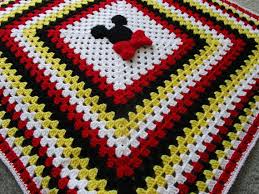Mickey Mouse Blanket Disney Mickey Mouse Blanket Mickey Mouse With Bow Finished Crochet Mickey Mouse Crochet For Beginners Blanket Crochet Blanket Patterns