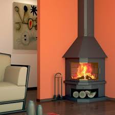 Cheminee D Angle Focgrup En Acier Noir 11kw A Feu Ouvert 85