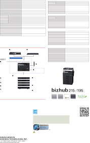If your office already uses a wireless corporate lan, bizhub c226 can easily connect with it to offer advantages to everyone in the office. Konica Minolta Bizhub 195 Users Manual 01