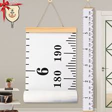 Baby Height Growth Chart Ruler Kinbon Kids Roll Up Canvas