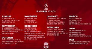 A defeat in the penultimate round against newcomers. Premier League 18 19 Fixture Guide Liverpool