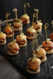 Mini Burger Canapes Although I Would Prefer Just A Slice Of Dill Pickle As Garnish By Valarie Kal