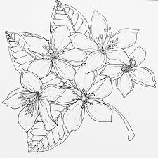 Black And White Orange Blossom Clip Art Finished Orange Blossom Flower Drawing Inner Arm Tattoos Blossom Tattoo