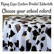 Graduation Tablecloth Flying Caps Print Custom Printed Etsy Custom Print Custom Table Cloth Table Cloth