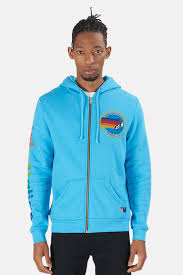 Aviator Nation Zip Hoodie Sweater Neon Blue Garmentory