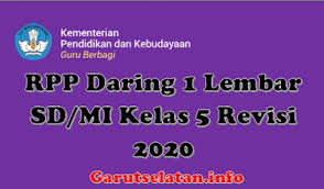 Satuan pendidikan kelas / semester tema su<b> tema pem<b>ela&aran. Rpp Daring 1 Lembar Sd Mi Kelas 5 Semester Ganjil Genap Revisi 2020 2021