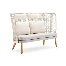 Großes ecksofa, gebraucht, gute qualität, brauner stoffbezug, sehr guter sitzkomfort. Varaschin Emma 2 Sitzer Sofa Hohe Ruckenlehne Mit Kordelgeflecht
