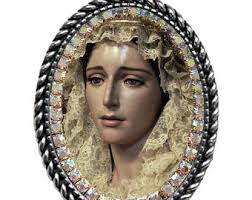 Collar Santa María de la Estrella; Colgante Virgen de Vélez Málaga; Medalla  Católica Española; Regalo de joyería devocional mariana; Estrella cristiana 