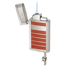 Colibri Evoke Blue Lacquer Polished Silver Stripe Torch Flame Cigar Lighter Punch Qtr497004 Review Cigar Lighters Polish Silver Lighter