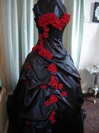 Beautiful Red And Black Gothic Style Wedding Gown Love It Halloween Wedding Dresses Red Wedding Dresses Gothic Wedding Dress