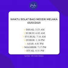 Cari jam digital waktu sholat di halaman lainnya. Melaka Hari Ini Waktu Solat Melaka Facebook