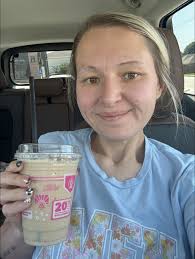 I ran some errands and went and got a low carb smoothie from The Human  Bean! I got a 16 oz smoothie and it has Big Train carb conscious vanilla  latte powder,