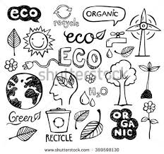 Stock Vector Eco And Organic Doodles Icons Ecology Sustainable Development Nature Pr Portada De Cuaderno De Dibujos Caratulas De Ciencias Portadas De Cuadernos