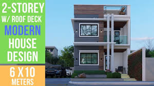 Roof deck roof house design. 2 Storey Modern House Design With Roof Deck 6 X 10 Meters Youtube