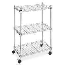 Metal kitchen cart on wheels. 3 Tier Metal Cart On Wheels For Kitchen Microwave Bathroom Garage