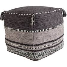 The pouf on the photo is 55 cm diameter x 40 cm height. Black White Ottomans Poufs You Ll Love In 2021 Wayfair