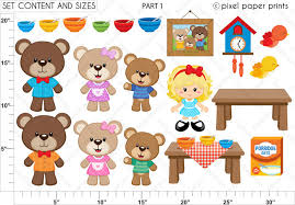 Cartoon goldilocks and the three bears clipart. Ppp Store Goldilocks The Three Bears