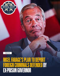 🚨 Nigel Farage's plan to deport foreign criminals defended by former prison  governor A former prison governor has backed Nigel Farage's proposal to  deport foreign criminals to third countries, arguing that British