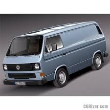 Volkswagen T3 Van 1979 1988 3d Model Cgriver Volkswagen Vw Caravelle Van
