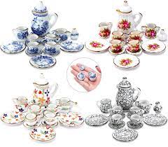 Chinese export porcelain teapot ca. Amazon Com 60 Pieces 1 12 Scale Miniatures Dollhouse Porcelain Tea Cup Set Include 15 Flower Pattern 15 Blue Porcelain 15 Plum Blossom And 15 Red Rose Teapot Cup Set Porcelain Accessories For Doll Toy Supplies
