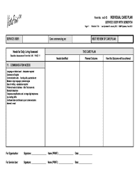Alzheimers.net has a directory of dementia care facilities in the united states and parts of canada, read more to find dementia care near you. Fillable Online Sample Form No 3 13 Individual Care Plan Gmp Systems Fax Email Print Pdffiller