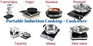 7 Portable Induction Cooktops With Stainless Steel Pot Or Frying Pan