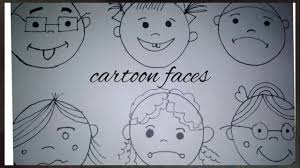 6 Cartoon Faces Drawing For Kids Funny Faces Youtube Drawing is great for your kid, especially if he does not feel confident enough to now draw a smiley, the bigger cone will now look like the face of starfish.