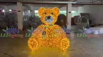 Large 3D LED Teddy Bear Motif Christmas Decoration for Outdoor Holiday & Wedding for Landscape Decorations Halloween Festivities