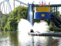 Stormforce 10 Flume Ride With Shockwave Stand Up Coaster In The Background At Drayton Manor Theme Park A Resort And Zoo In The Grounds Theme Park Resort Park