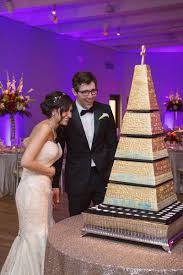 Glam Egyptian Inspired Wedding Featured On The Knot Gold Five Tier Pyramid Cake By Sugar Realm Egyptian Wedding Egyptian Wedding Dress Themed Wedding Cakes