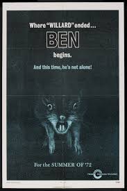 BEN/WILLARD orig 1972 HORROR advance one sheet movie poster RATS/MICHAEL  JACKSON