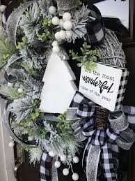 Black And White Plaid Christmas Wreath Reserved For Kelly Cody Christmas Wreath Christmas Pine Wreath Flocked Pine Christmas Wreath Sparkly Christmas Wreath Holiday Door Wreath One Of A Kind Wreath Black And White Plaid Christmas Decor Home