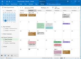 While in calendar view, on the home tab of the ribbon, in the manage calendars group, select. View Shared Calendar Category Colors