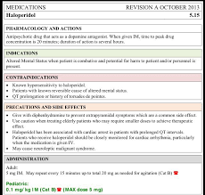 Haloperidol Nursing School Pharmacology Emergency Nursing Drug Cards