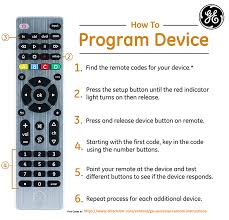 Ge Universal Remote Codes With Program Instructions Remote Simple Tv Coding