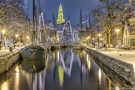 Image Of The City Of Groningen In Winter With Snow And Streetlights Groningen Netherlands Holland Netherlands