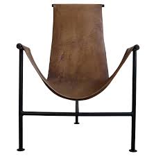 Worn Leather And Iron Sling Chair 1stdibs Com Vintage Lounge Chair Chair Furniture