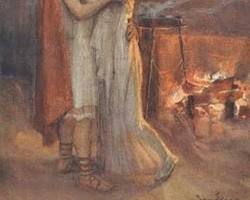 Image of Odyssey Book 23 classical art Odysseus reveals self to Penelope bed test