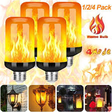 E27 Led Flame Effect Fire Light Bulbs 4 Modes Flickering Effect Lighting Atmosphere Decoration Lights Wish