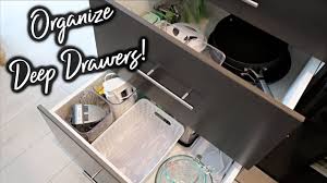 Are your kitchen cupboards a jumbled mess? How To Organize Deep Drawers Cheap Easy Drawer Organization Idea Kitchen Storage Youtube