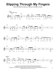 Slipping through my fingers lyrics. Slipping Through My Fingers Sheet Music Abba Pro Vocal
