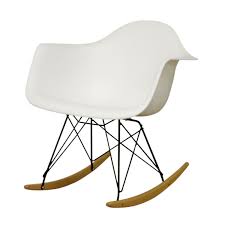 Dario White Plastic Mid Century Modern Rocking Chair In 2020 Modern Rocking Chair Mid Century Modern Rocking Chair Plastic Rocking Chair