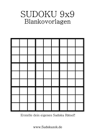 Die zahl der ausdrudken lösungen sinkt also nach den regeln des sudoku. Sudoku Blanko Leere Sudoku Vorlagen Zum Ausdrucken