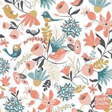 Pinterest email send text message print. Colorful Fabrics Digitally Printed By Spoonflower Gracie S Garden Bird Floral Blush White Regular Scale Surface Pattern Design Inspiration Pattern Art Pattern Illustration