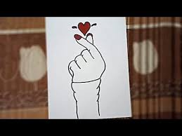 رسم سهل تعليم رسم يد وقلب الحركه الكوريه رسومات سهلة youtube home decor decals home decor decor