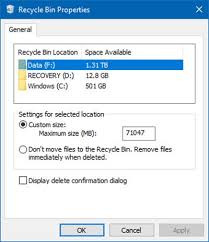 Sent to recycle bin or trash. Recycle Bin Tricks And Tips For Windows 10