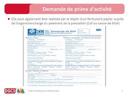 > demander la prime d'activité. Formulaire Rsa