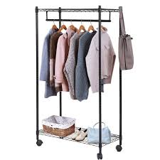 The best drying rack for clothes is more versatile than you'd think. Heavy Duty Clothes Rack Hanging Rod Garment Rack Wheels Hanging Clothing Rack Top Bottom Shelves Rolling Metal Height Adjustable Commercial Grade Home Bedroom Laundryroom Black Wish