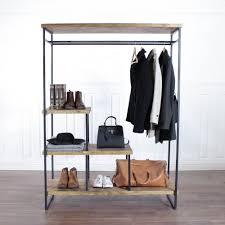 Shop with afterpay on eligible items. Industrial Open Wardrobe Clothes Rail Rack Reclaimed Wood Display Shoe Shabby Bear Cottage